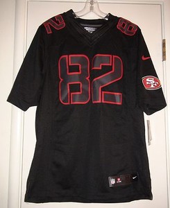 black and red forty niner jersey