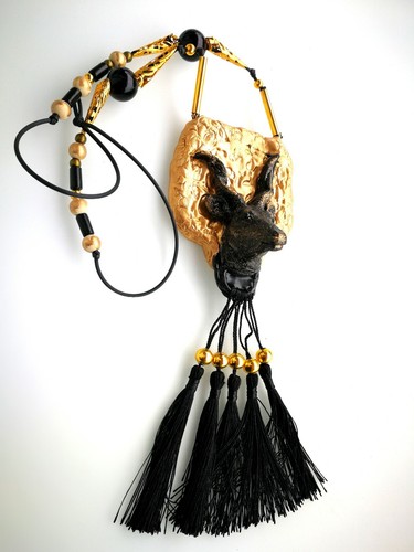 Capricorn Necklace Pendant Black Goat Amulet Talisman Gothic Jewelry Goth Jewel - Picture 2 of 24