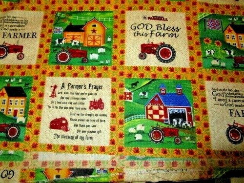 Farmall Folk Art Sampler Prayer Fabric - Picture 2 of 9