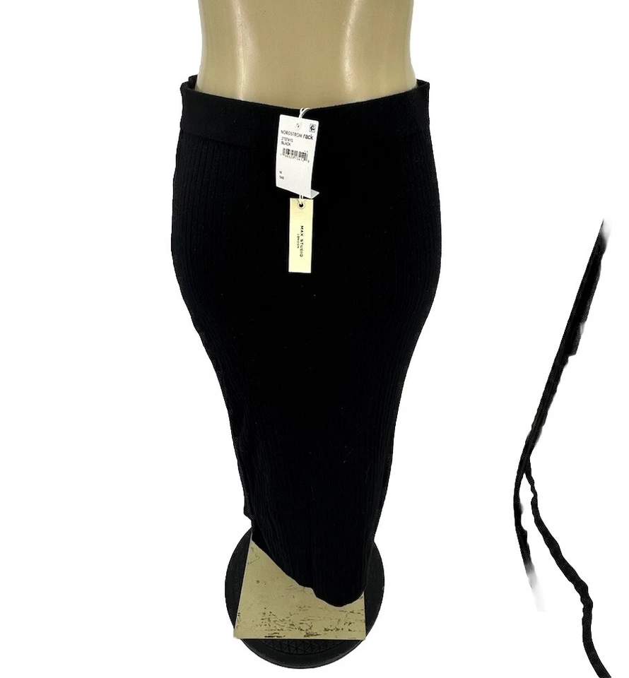 NUEVO Max Studio Mediano Mujeres Pull On MIDI Falda Tejida Acanalada Bodycon P12v Foto 4 de 4