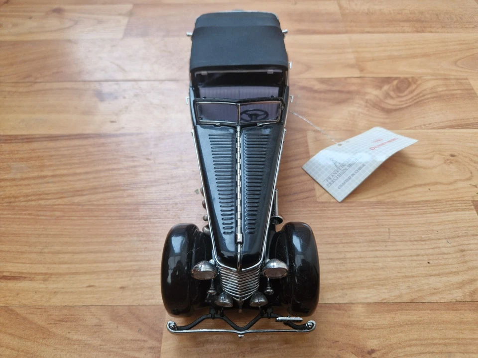 1/24 Scala Franklin Mint Classico 1940 Duesenberg Sj Town Auto Nera Modellino - Immagine 3 di 4