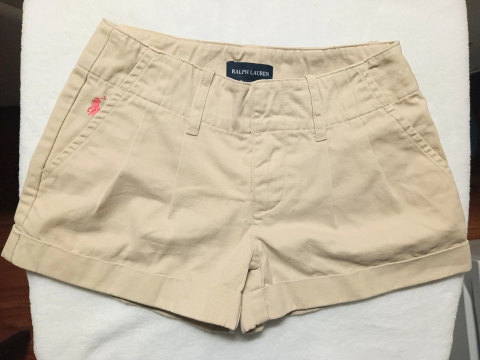 Vtg Y2K Ralph Lauren Girls Khaki Shorts Size 7 EUC - Image 2 of 4