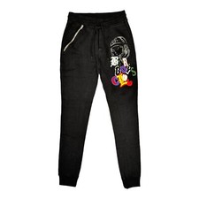 BILLIONAIRE BOYS CLUB Helmet Logo Sweatpants Size S Black Spellout Joggers NEW