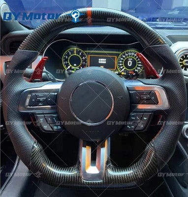 Heated Real Carbon Fiber Sport Steering Wheel For 2015-2023 Ford Mustang GT