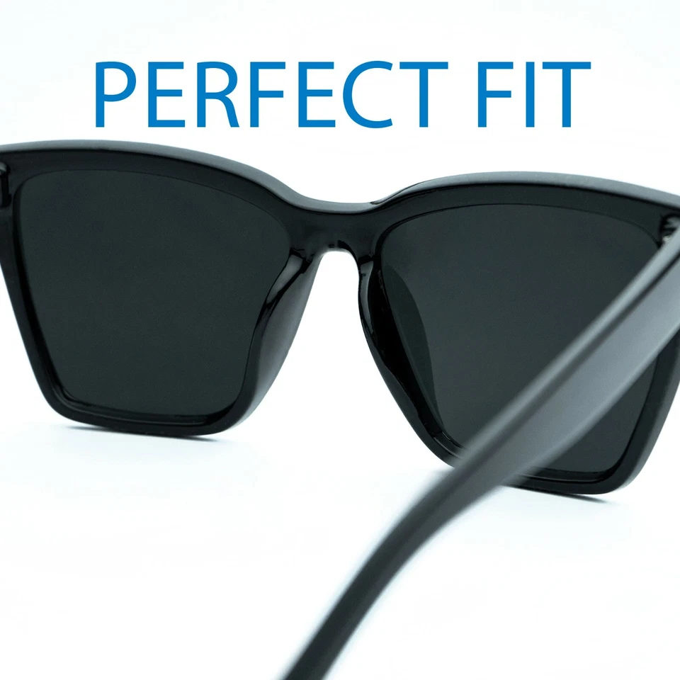 Mujeres Gafas de sol XXL GRAN TAMAÑO "KATE" Ojo de Gato Parte Superior Plana Cuadrada Shadz GAFAS Foto 4 de 4