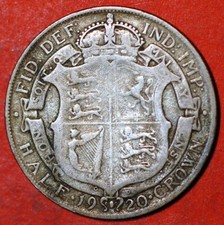 1920 Great Britain 1/2 Crown George V KM# 818.1a