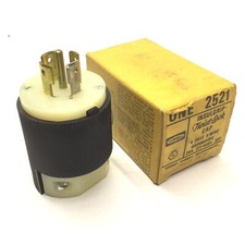 In Box Hubbell 2521 Twist-Lock Plug Connectors 20A, 277/408VAC, 4-Pole, 5-Wire