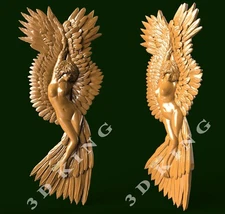 STL 3D Model ANGEL GIRL 2 for CNC Router 3D PRINT Engraver Carving Aspire Artcam
