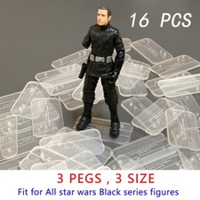 16 x Star Wars Black Series 6 inch Action Figure Stands - Multi-peg - CLEAR