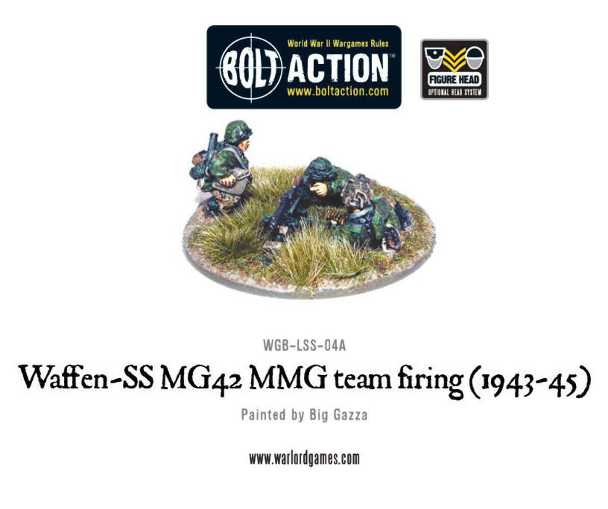 Bolt Action - Waffen-SS MG42 MMG team firing (1943-45) - Warlord Games