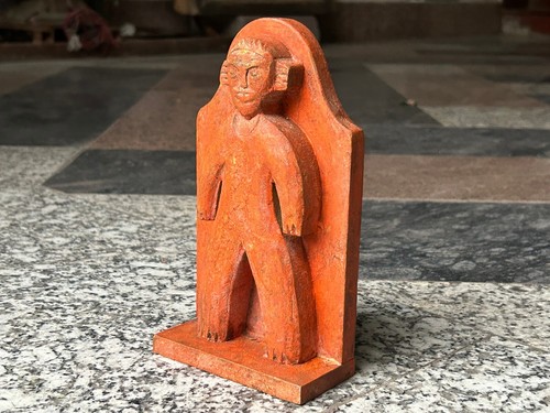 OLD VINTAGE HANDMADE TRIBAL OLD COLOR FINE ART FIGURE HAND CARVED WOODEN STATUE - Picture 3 of 12