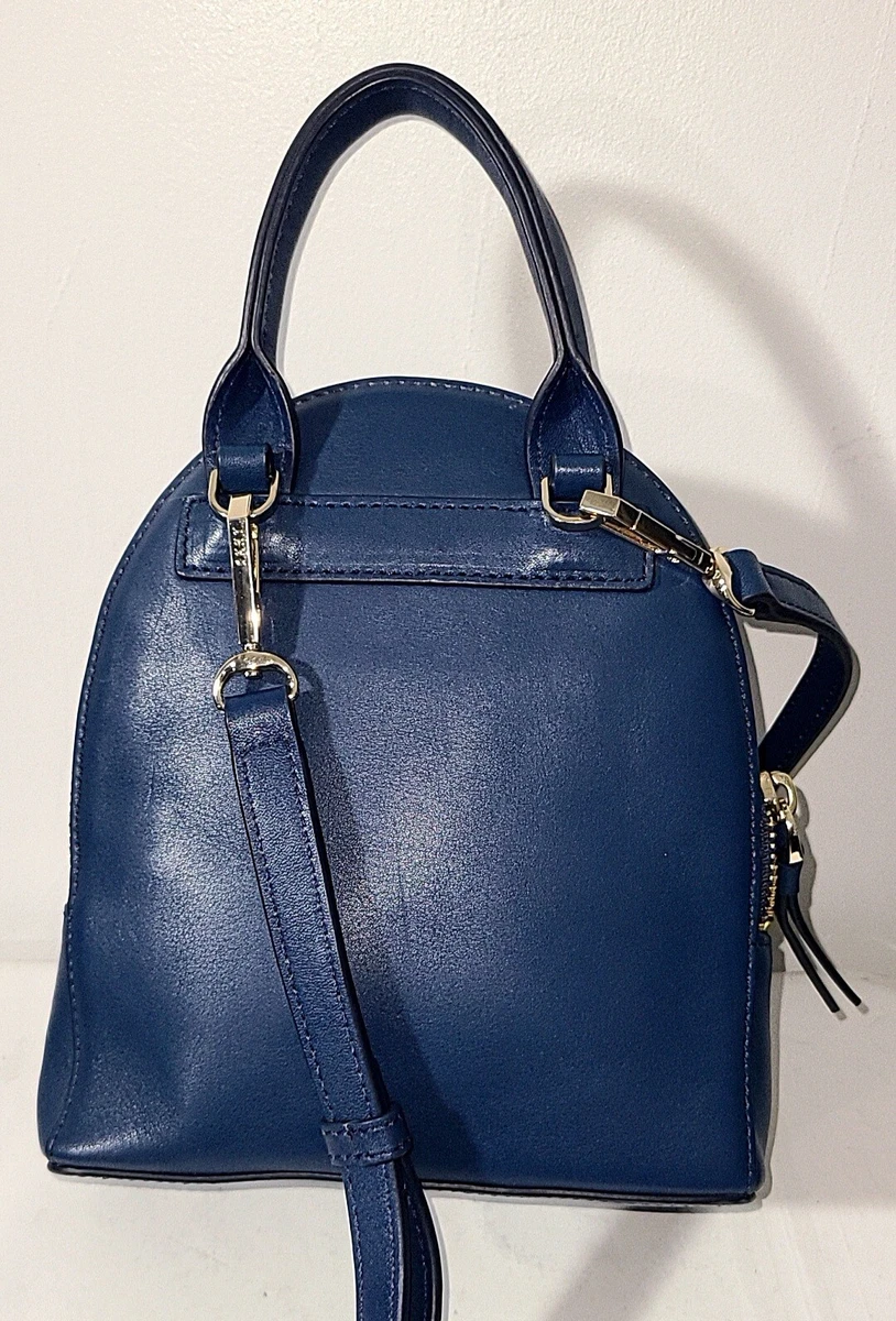 DKNY NAVY BLUE LEATHER BRYANT MINI BACKPACK CROSSBODY