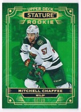 2022-23 UPPER DECK STATURE ROOKIE GREEN MITCHELL CHAFFEE 08/99 MINNESOTA WILD