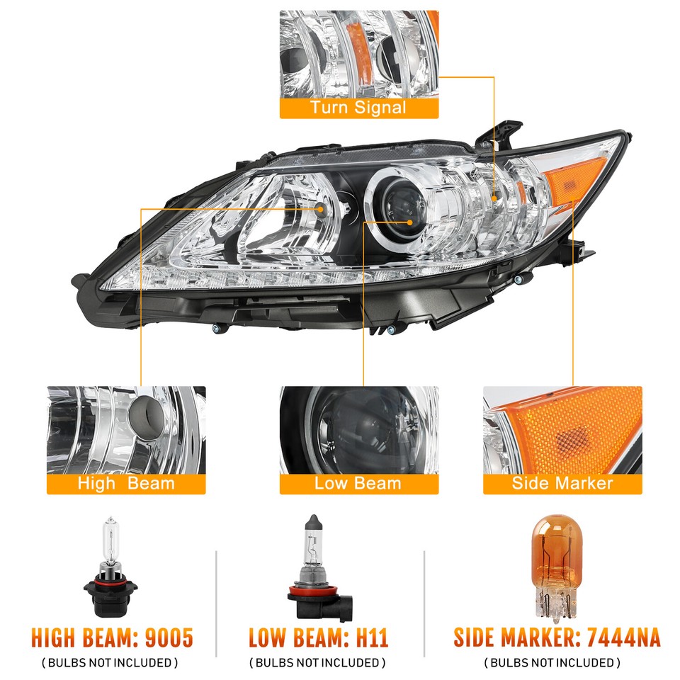 Headlight For 2013 2014 2015 Lexus Es350 Es300h Halogen Left Driver Not 