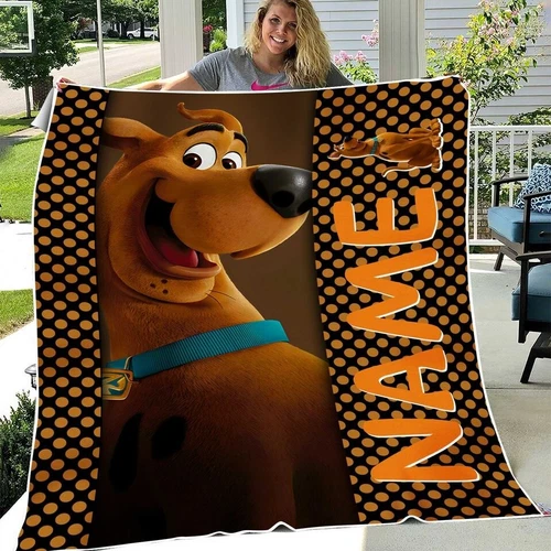 Custom Name Halloween Scooby-Doo Fleece Blanket