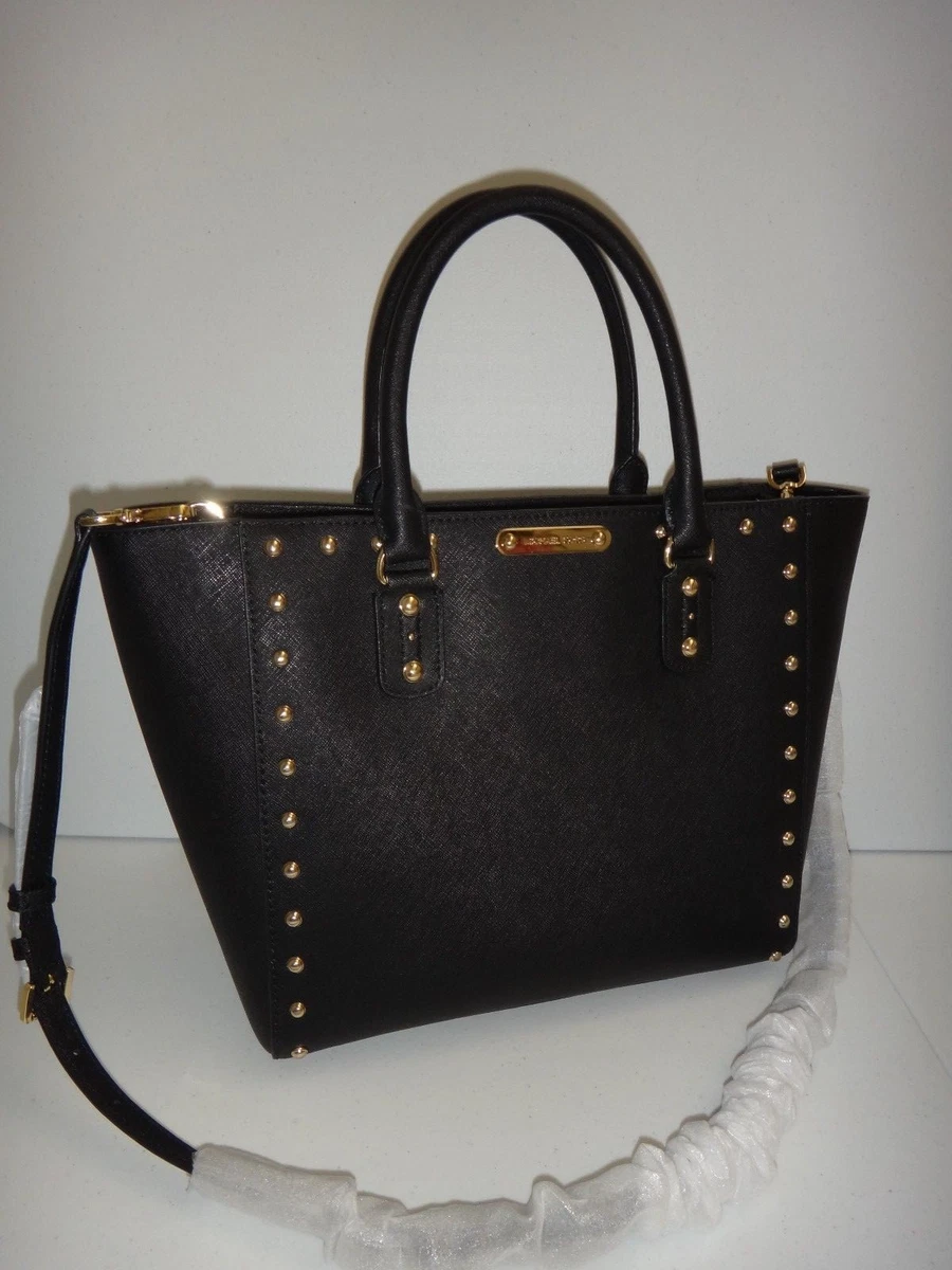 Michael Kors black bag with gold studs