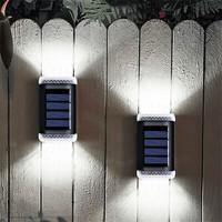 4x Solar Powered Outdoor LED Street Wall Lamp Security Stairs Decking Lighting