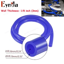 10FT Universal 6MM 1/4" Vacuum Air Silicone Hose Line Tube 3mm Thickness Blue