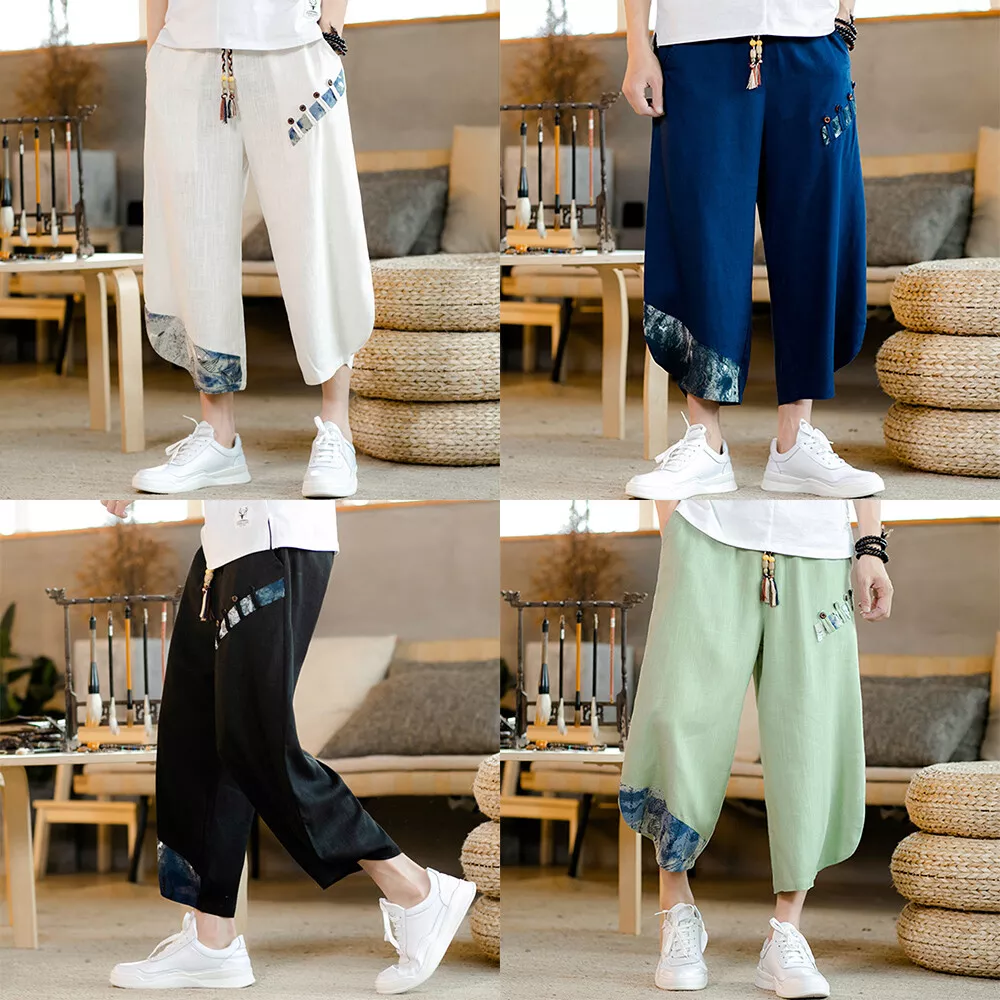 Mens white sale capri pants