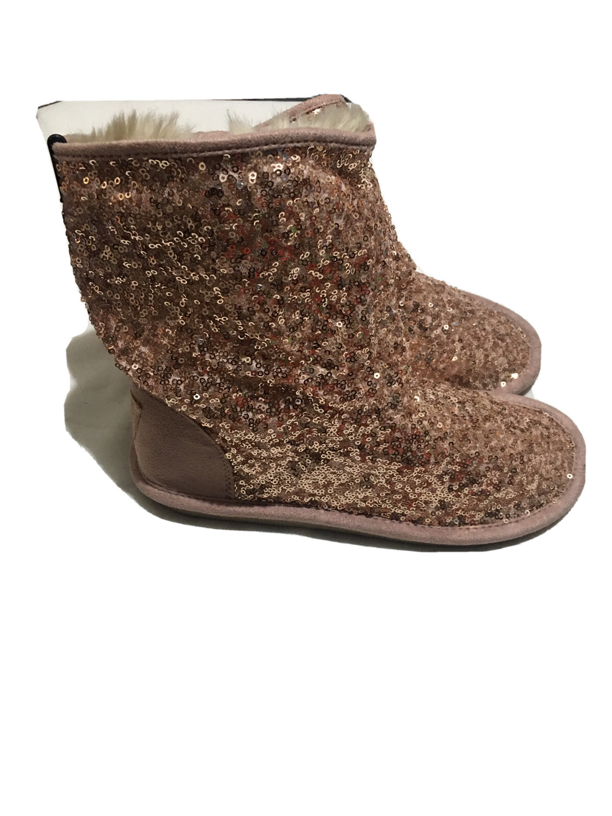 Brand New NEXT Gold Sequin Faux Fur Lined Boots Size UK 5 - RRP £27 image 7