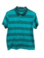 Lacoste Men's Blue Striped Polo T-shirt Top Regular Fit Size 4