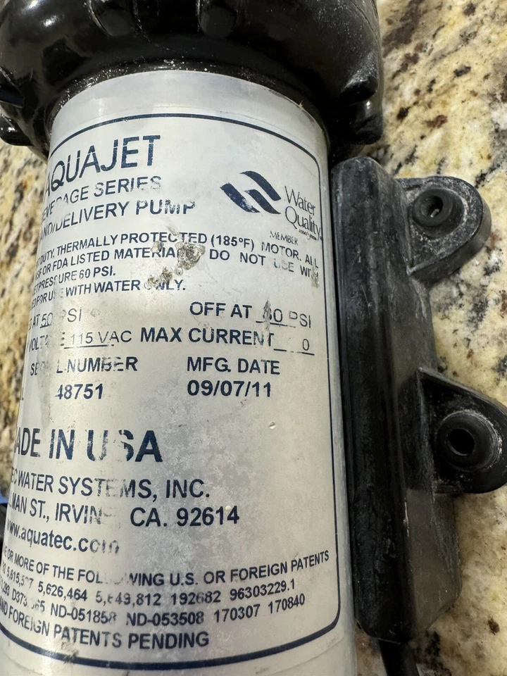AQUATEC RO VARIABLE SPEED PUMP 115VAC 5502-IDN2-V77D - Image 3 of 4