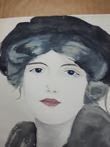 Fashionable Victorian Woman Gibson Girls Style 20th Century Watercolor Original - Picture 8 of 20