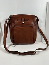 Marta Ponti Brown Full Grain Leather Crossbody Adjustable Strap