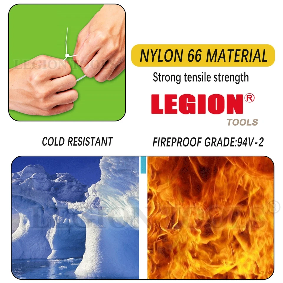 Cable Ties ZipTie White Nylon UV Stabilised Plastic Electrical Wire Bundle AU - image 3 of 4