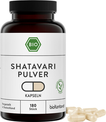 BIO Shatavari Kapseln 180 Stück - 1500 mg/Tag - Ayurveda für Frauen - bioKontor