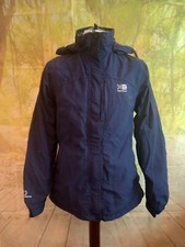 Karrimor Blue 100% Polyester Nylon Hooded Rain Jacket. Uk Women's Size 12