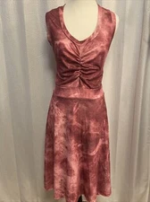 MSK Pink Floral Knit Sleeveless Drop Waist Ruffle Tier Tank Shift Dress Size L