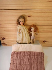 Vintage Vogue Ginny Doll And Other Vintage Doll Lot Of 2 With Bed and Bedding
