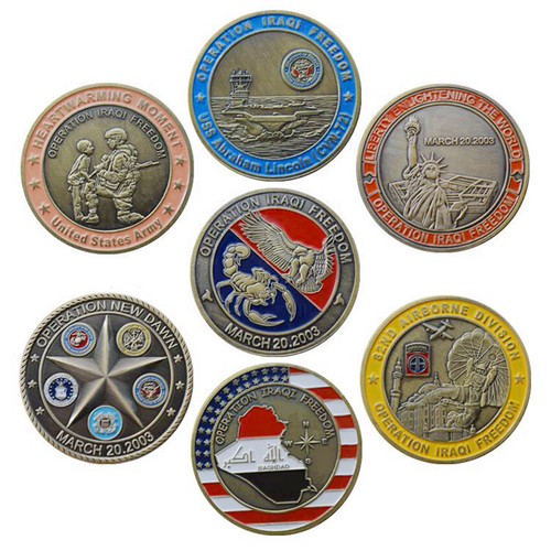 7 Pcs/Set Sanit George Gift Challenge Coin World Saint Operation Iraqi Freedom - Picture 2 of 12
