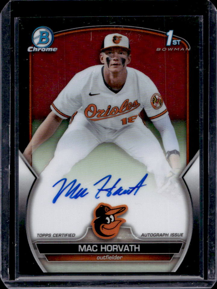 2023 Bowman Draft Mac Horvath Chrome Prospect Auto Black Refractor 1st #2/75