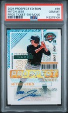 2024 PANINI PROSPECT EDITION TICKET 89 MITCH JEBB SIGNATURE-MOJO /25 AUTO PSA 10