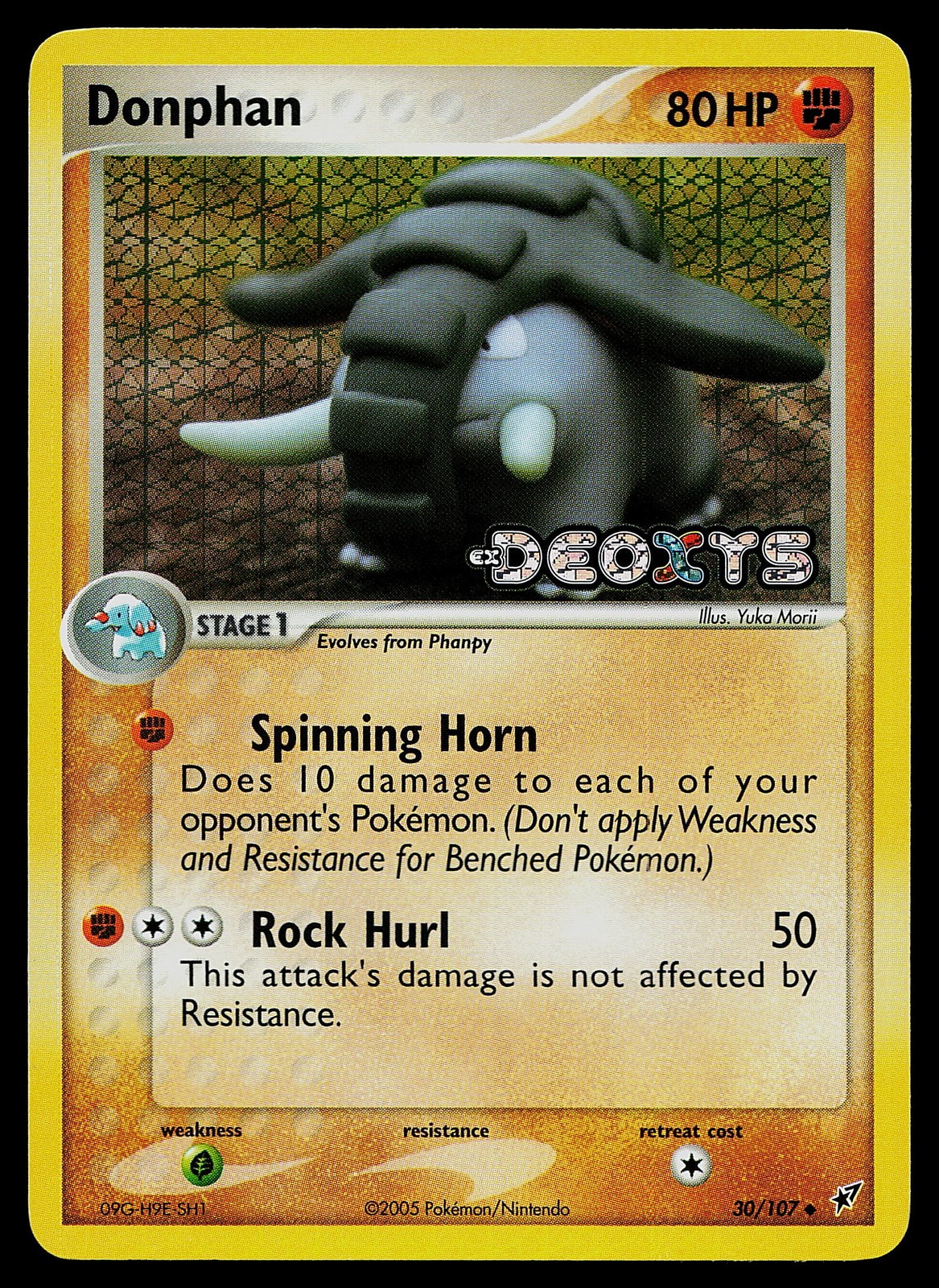 Pokemon Card - Donphan Deoxys 30/107 Reverse Holo Stamped