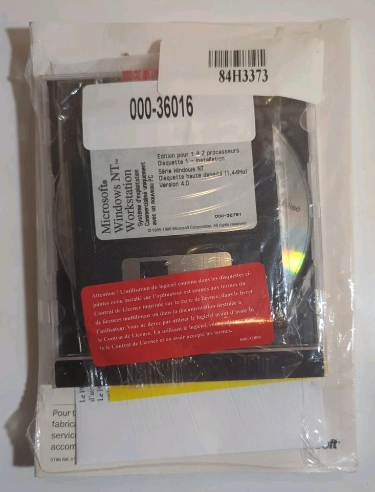 Microsoft Windows NT 4.0 Workstation - Sealed - French/Francais - Image 2 of 2