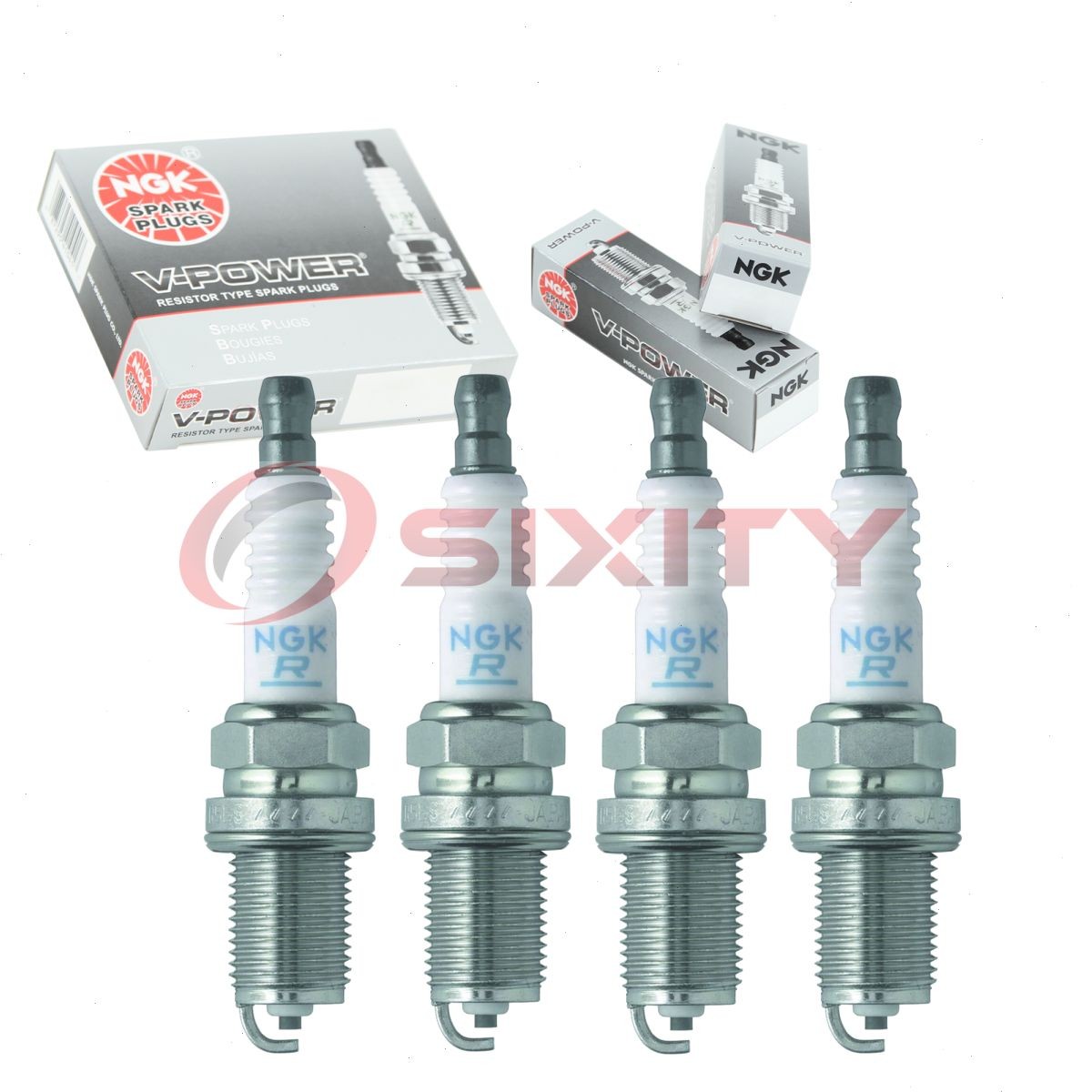 4 pcs NGK V-Power Spark Plugs for 1994-1997 Honda Civic del Sol 1.6L L4 - we