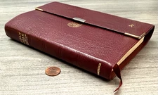 RARE Cambridge SNAP Button KJV Bible Burgundy GENUINE LEATHER Red Letter B51XRL