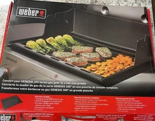 Weber Full Size Rectangular Griddle Genesis 300 Series  Carbon Steel Black