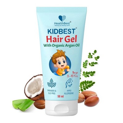 HealthBest Kids Hair Styling Gel 50ml | Coconut Aloe Moringa Formula