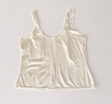 Vintage 90s Warner s Cream Satin Camisole Lace Trim Made USA Womens 40