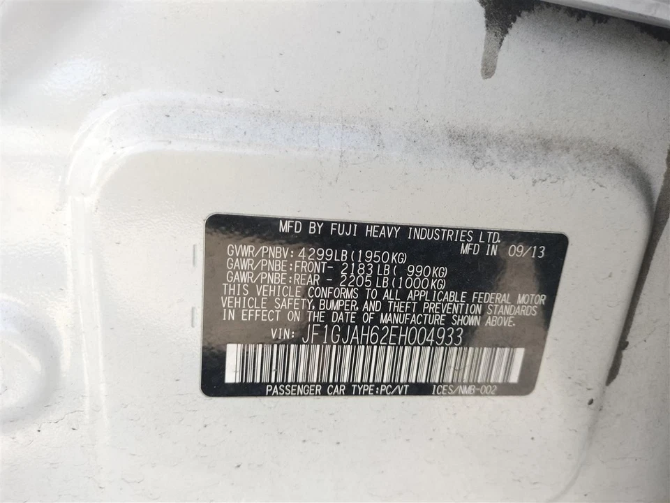 PEDAL, BRAKE/CLUTCH 36010FJ010 2014 SUBARU IMPREZA Foto 4 de 4