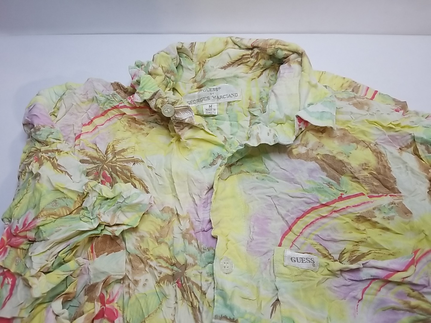 Guess by Georges Marciano Short Sleeve Button Up Hawaiian Shirt Mens Medium