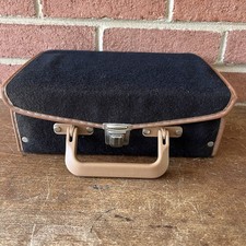 Vintage RETRO Felt Black 12 Cassette Tape - Suitcase Storage Carrying Case