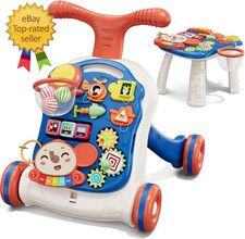 3 in 1 Baby Walker and Activity Center Boy Learning to Walk Sit to Stand Early