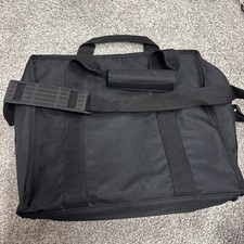 Black Nylon Laptop Messenger Bag Multi-Purpose Utility Carry Case Padded Travel
