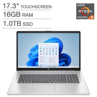 HP 17.3'' + Touchscreen Laptop - AMD Ryzen 5 7430U -16GB Memory - 1TB SSD - W11