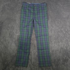Vineyard Vines Kids Breaker Pants Size 16 Boys Plaid Green Blue Cotton Blend